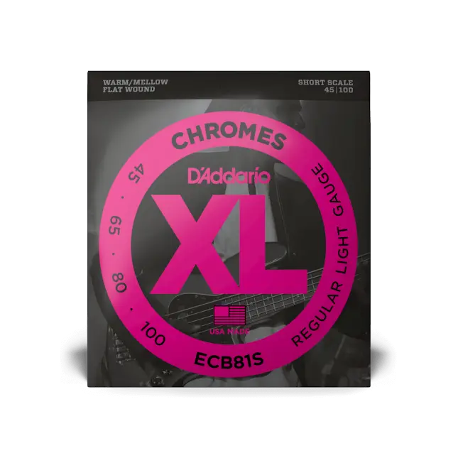 D'Addario ECB81S Chrome 40-100 Short Scale Flatwound Bass Strings