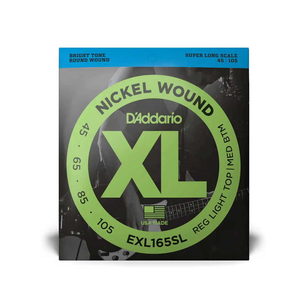 [EXL165SL] D'Addario EXL165SL Regular Light Top/Medium Bottom Nickel Wound Super Long Scale Bass Strings