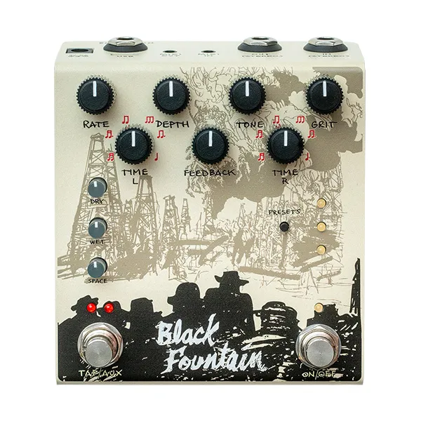Old Blood Noise Endeavors Black Fountain Oil-Can Stereo Delay Cream