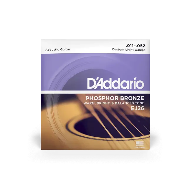 D'addario EJ26 Phosphor Bronze Acoustic Guitar Strings 11-52
