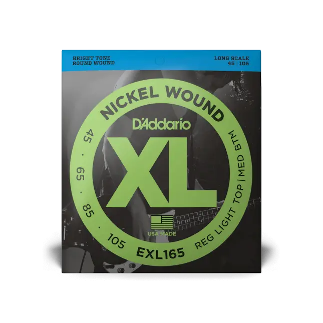 D'addario Regular Light Top/Medium Bottom Long Scale XL Nickel Bass Strings 45-105