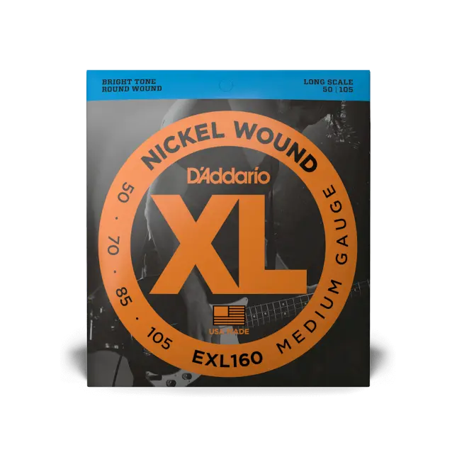 D'addario Medium Long Scale XL Nickel Bass Strings 50-105 