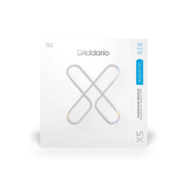 D'addario XS Phosphor Bronze Coated 12 String Acoustic Guitar Strings 10-47