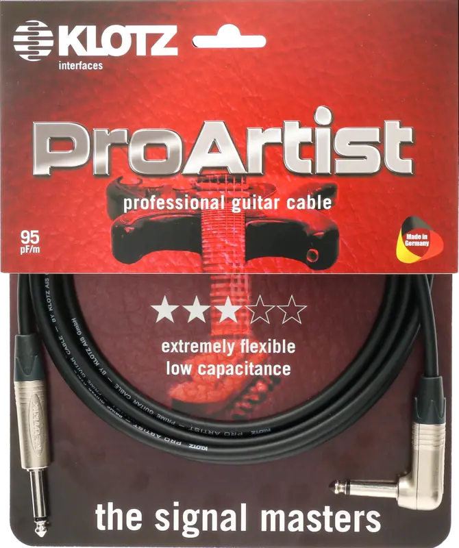 [PRON060PR] Klotz Pro Artist Jack Cable Nickel 6m Straight Angled