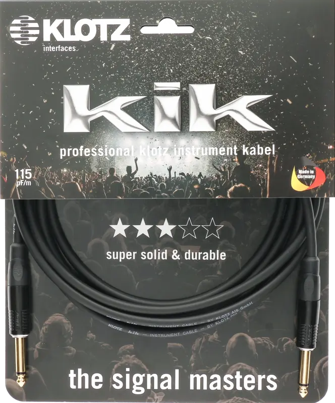 [KIKKG3.0PPSW] Klotz KIK Pro Instrument Cable Jack Jack Gold 3m