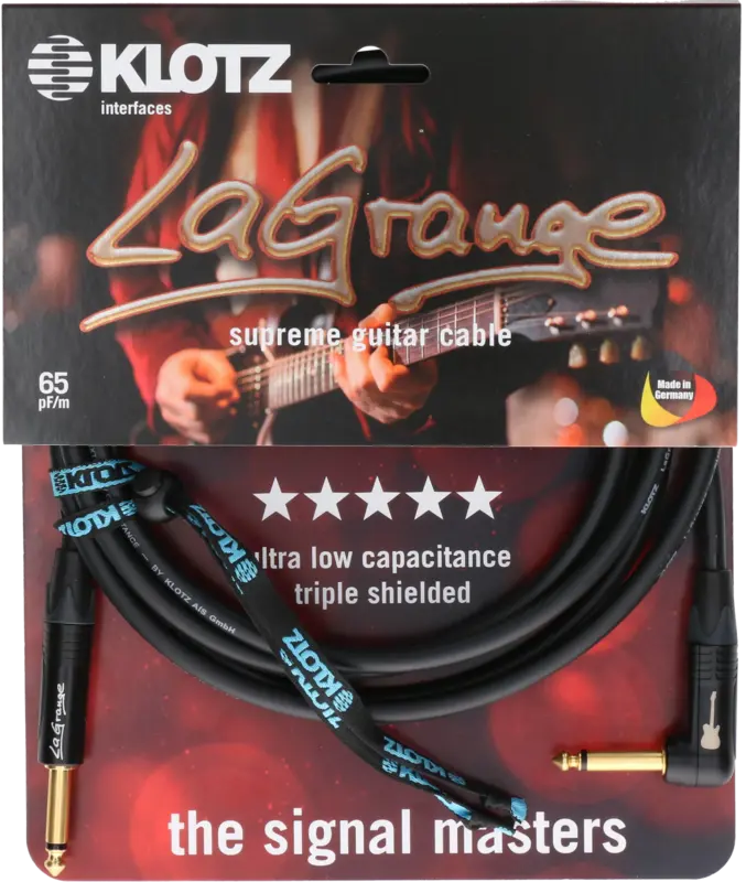 Klotz LaGrange Supreme Guitar Cable Jack Jack 6m Straight Angled
