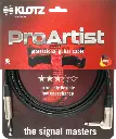 Klotz Pro Artist Jack Cable Nickel 1,5m Straight Angled