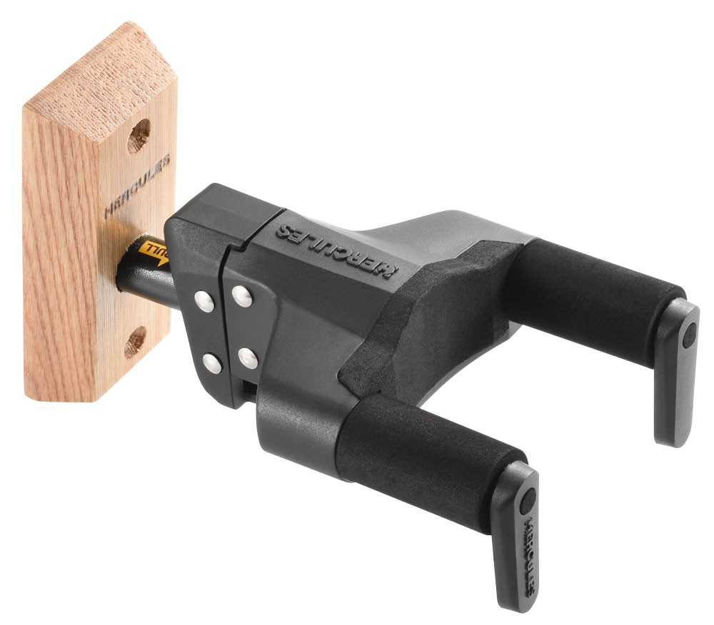[GSP38WB+] Hercules Auto Grip System Guitar Wall Hanger - Wood