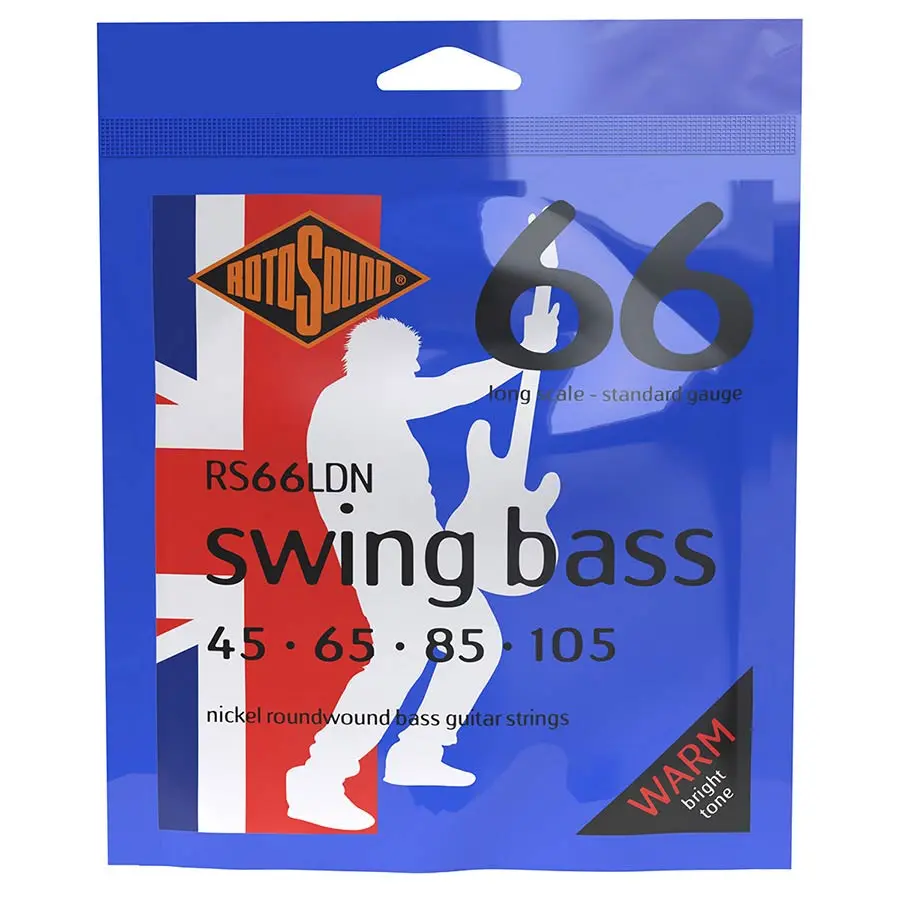Rotosound RS66LDN Swing Bass 66 Nickel Roundwound Bass Guitar Strings - .045-.105 Standard Long Scale