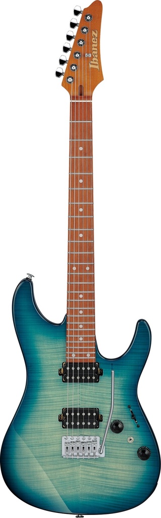 Ibanez AZ Standard Series AZ24S1F Electric Guitar, Transparent Turquoise Burst
