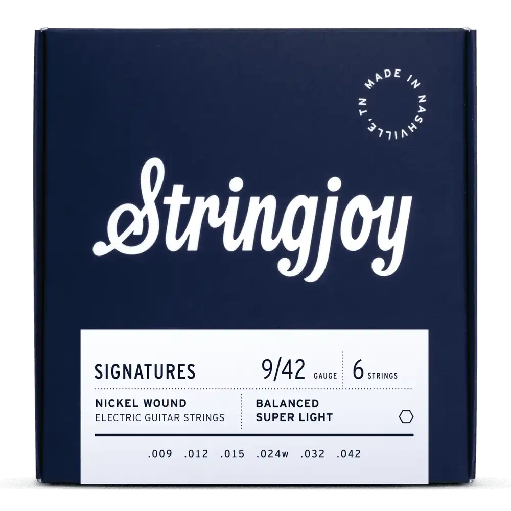 Stringjoy Balanced Super Light Gauge Signatures Nickel Wound Electric Guitar Strings 9-42