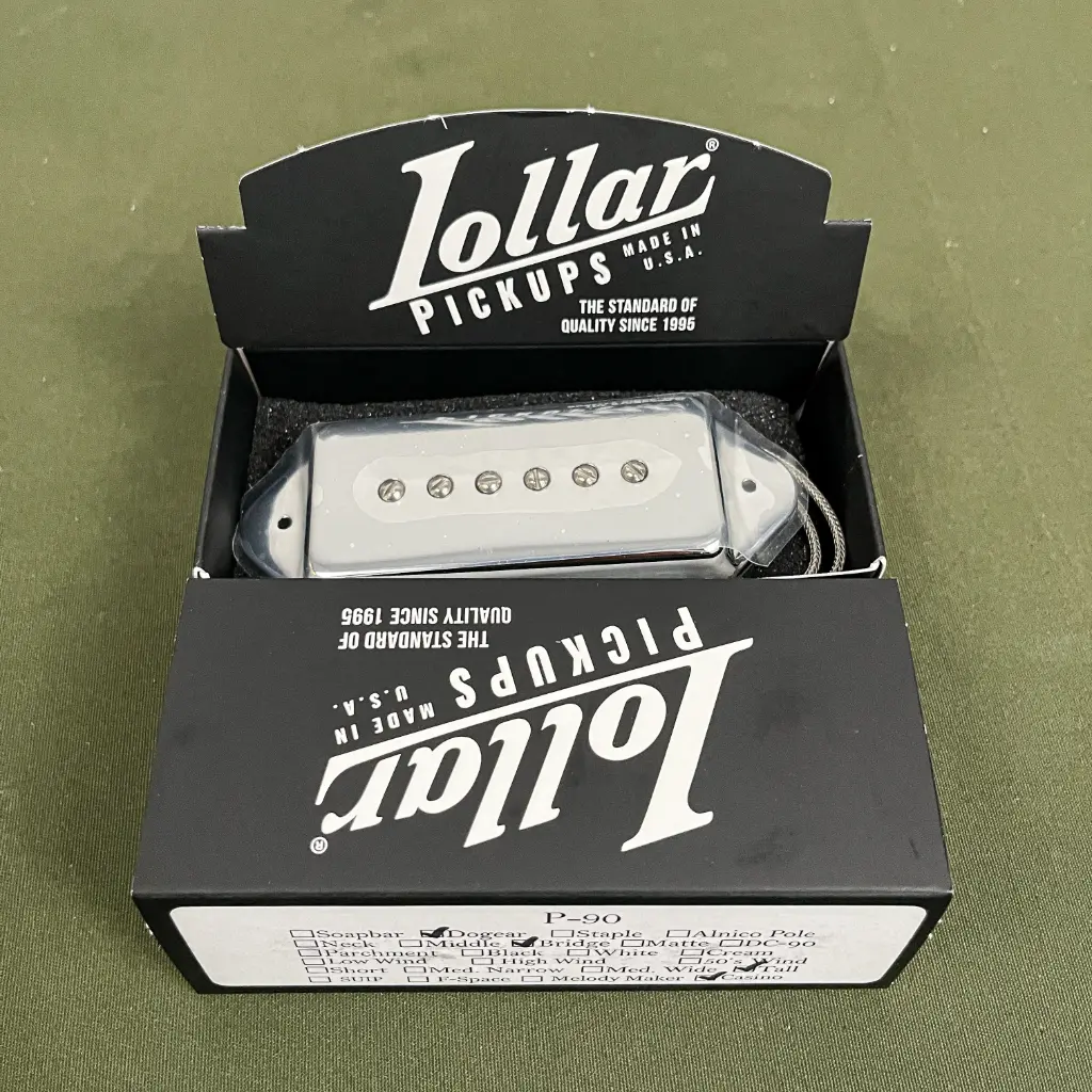 [0-312BridgeChrome] Lollar P90 Dogear Casino Tall Bridge Chrome