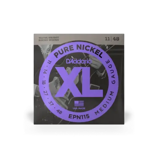 [EPN115] D'addario EPN115 Medium XL Pure Nickel Electric Guitar Strings 11-48