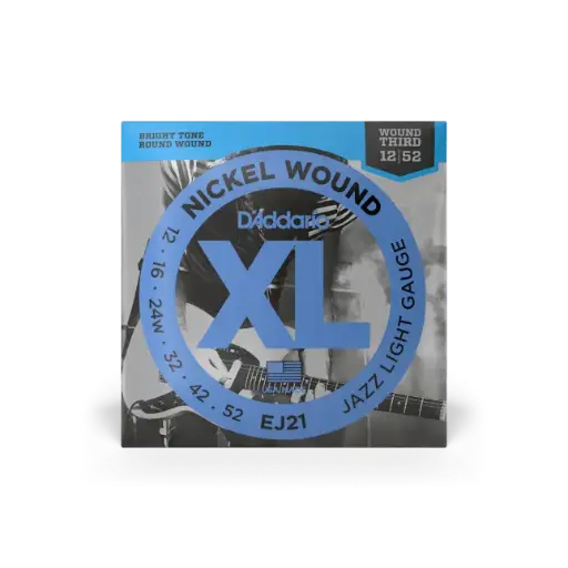 [EJ21] D'addario EJ21 Jazz Light XL Nickel Electric Guitar Strings 12-52