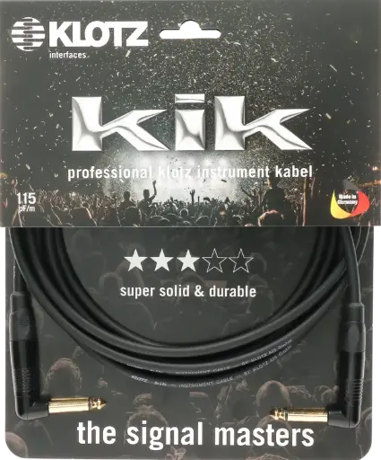 [KIKKG6.0PRSW] Klotz KIK Pro Instrument Cable Jack Jack Gold 6m Straight Angled