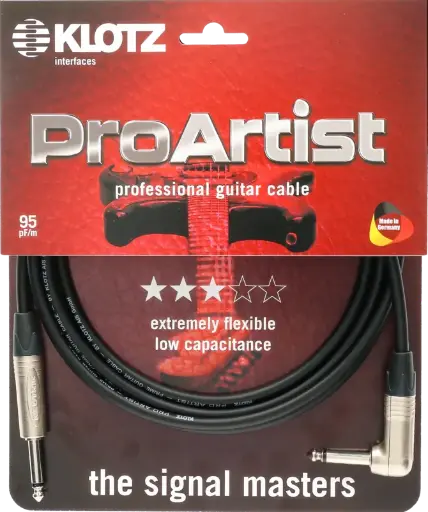[PRON015PR] Klotz Pro Artist Jack Cable Nickel 1,5m Straight Angled