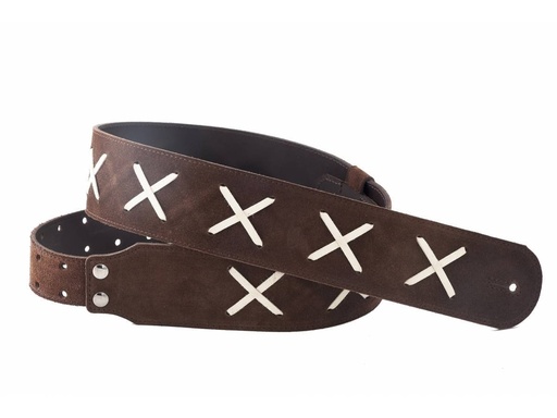 [90074] RightOn! Legend DG Guitar Strap Brown